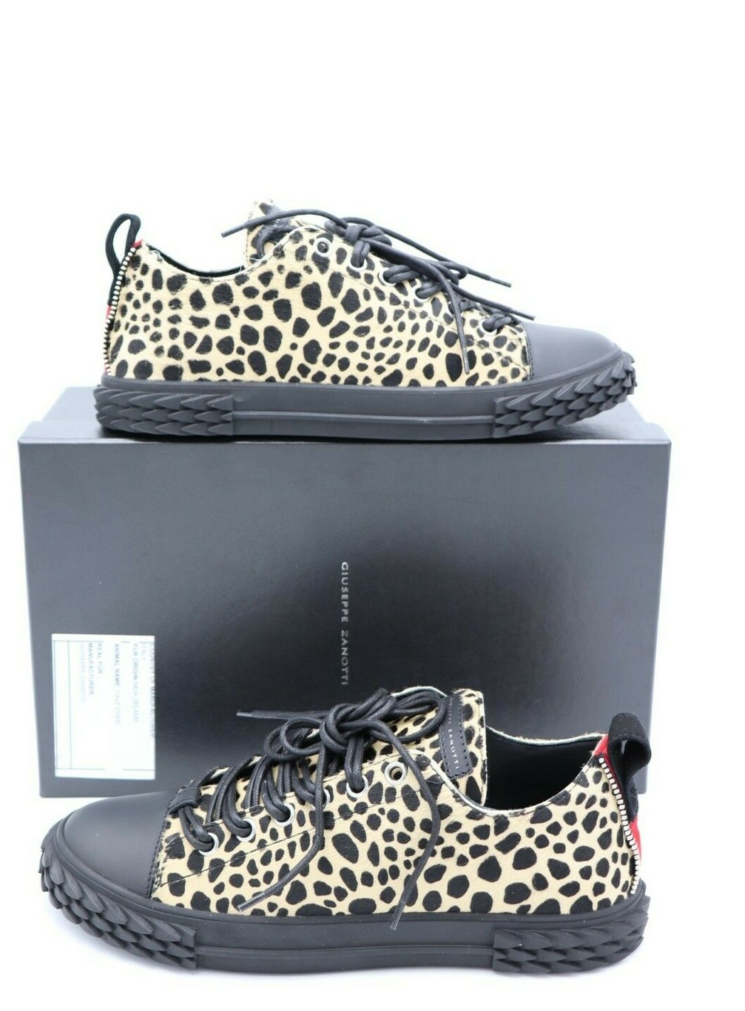 Pre-owned Giuseppe Zanotti Men's Leopard Print Blabber Sneakers Shoes 10.5 43.5 In Multicolor