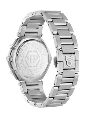 Pre-owned Philipp Plein Silver Mens Chronograph Watch The Hexagon Chrono Pwzba0323