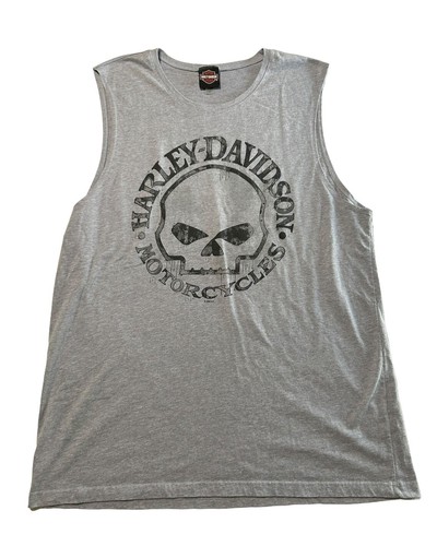 Harley Davidson Motorcycles Grey Skull Tank Top Adult Unisex