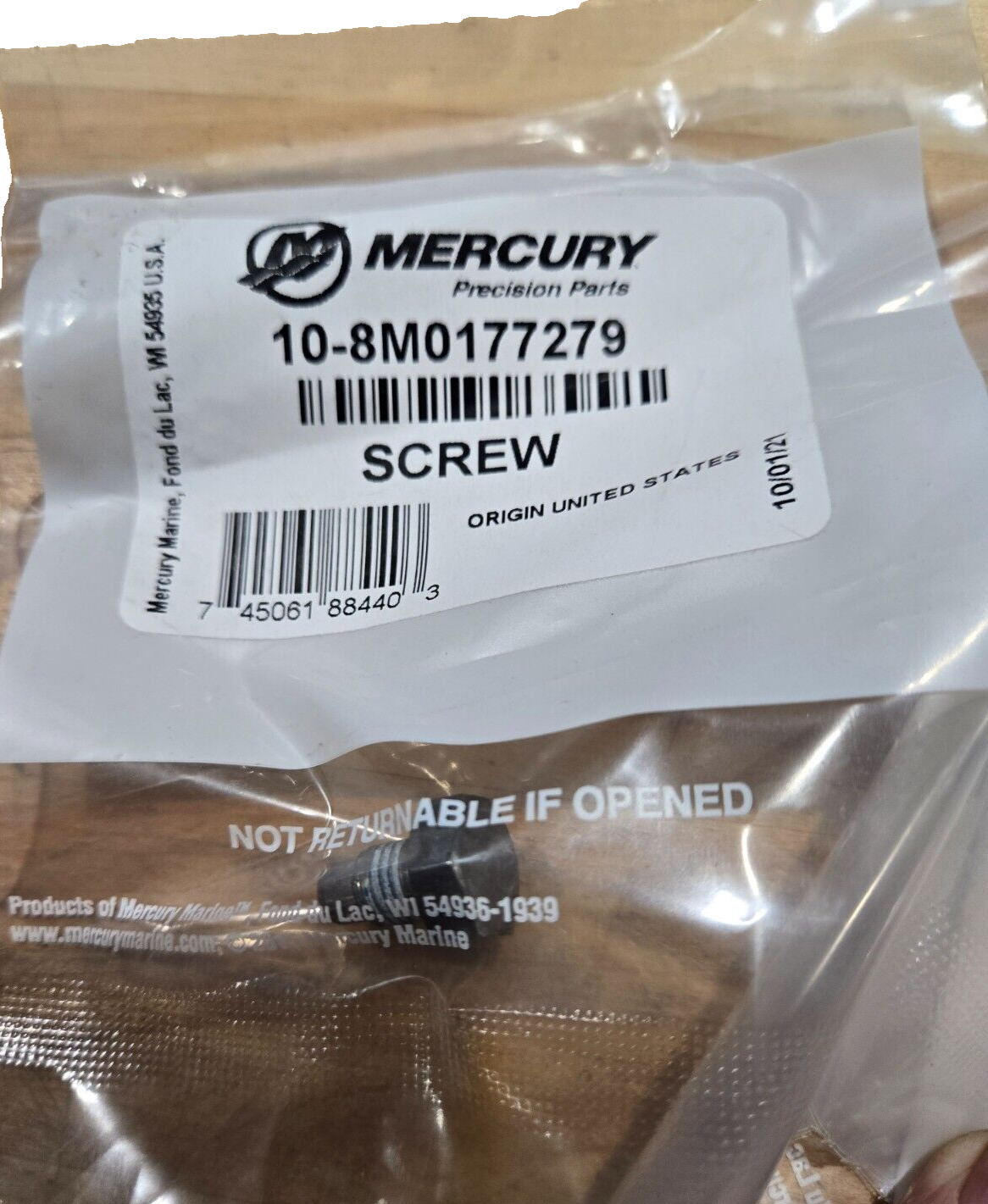 Mercury Quicksilver 10-8M0177279 Screw 150 4-Stroke NEW OEM