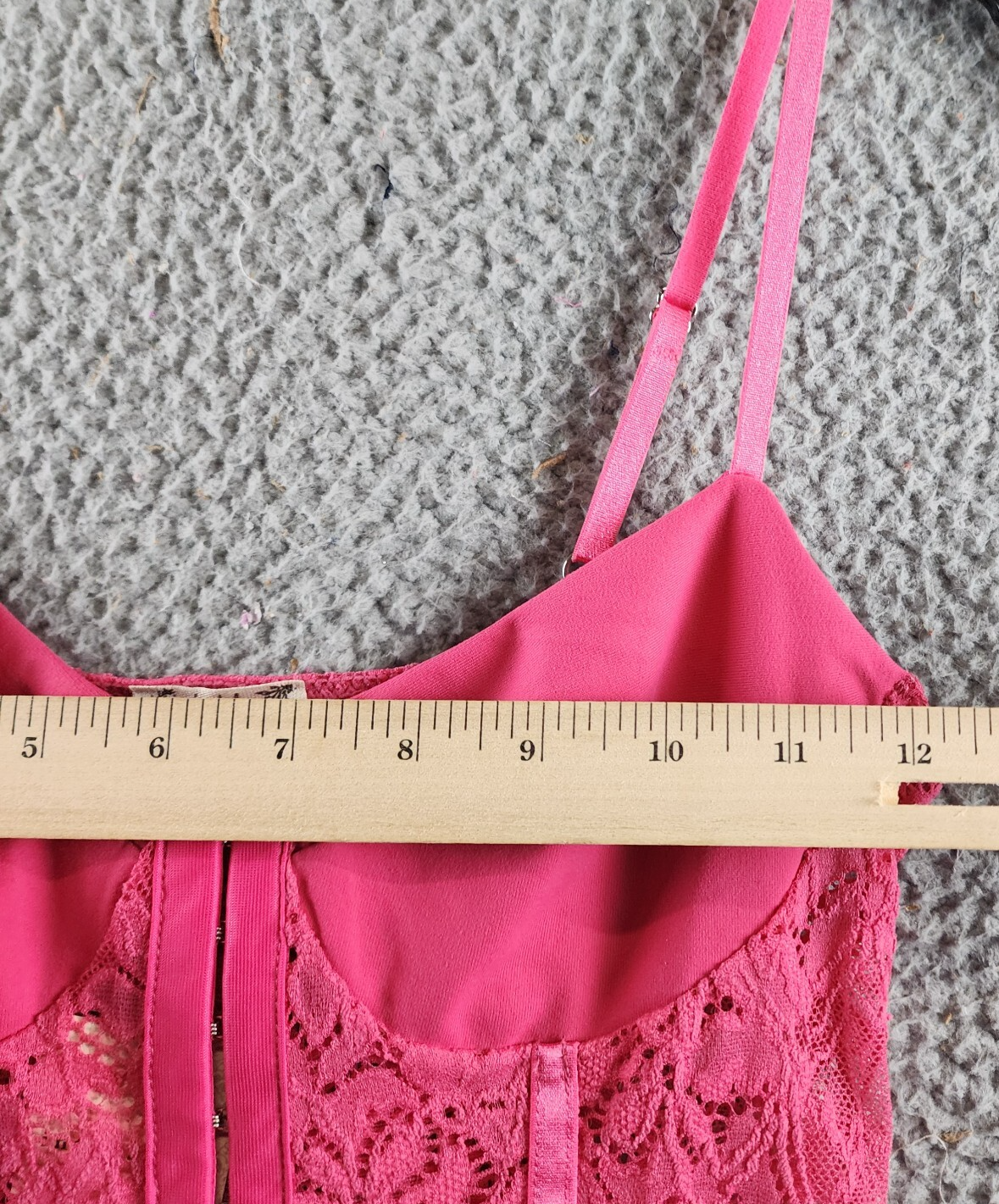 Free People Lace Night Rhythm Bodysuit Women's XS Raspberry Sorbet Hook-And-Eye - Picture 6 of 14