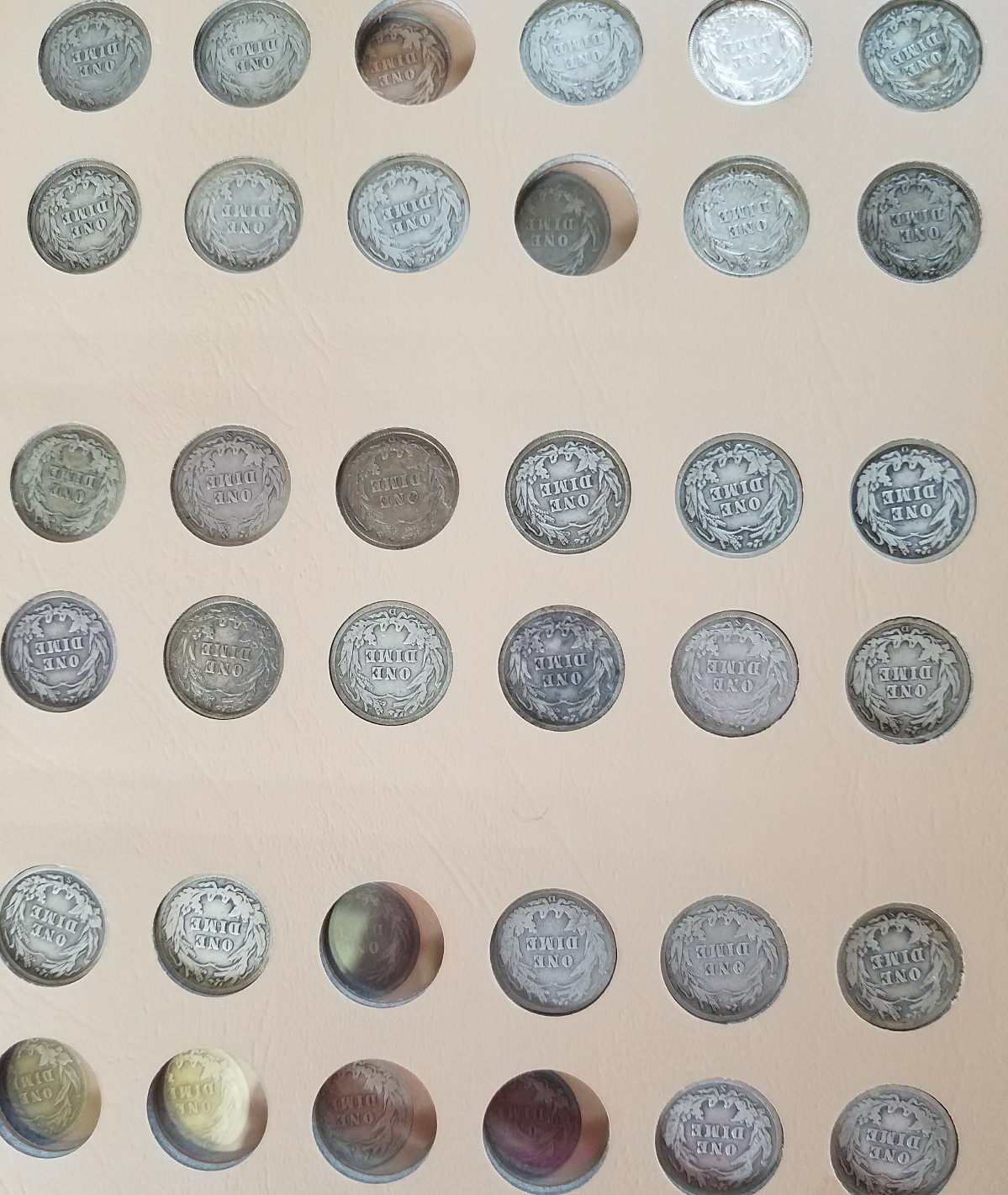 Barber Dime Collection (64/74 Dimes)