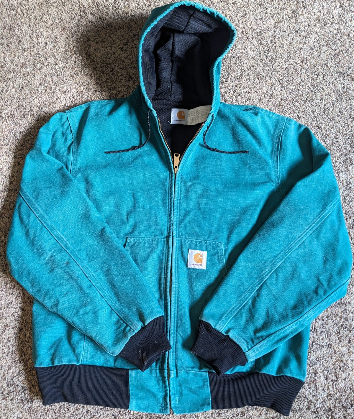 Vintage 90s Carhartt J13 AQUA Santa Fe Jacket Large Aqua