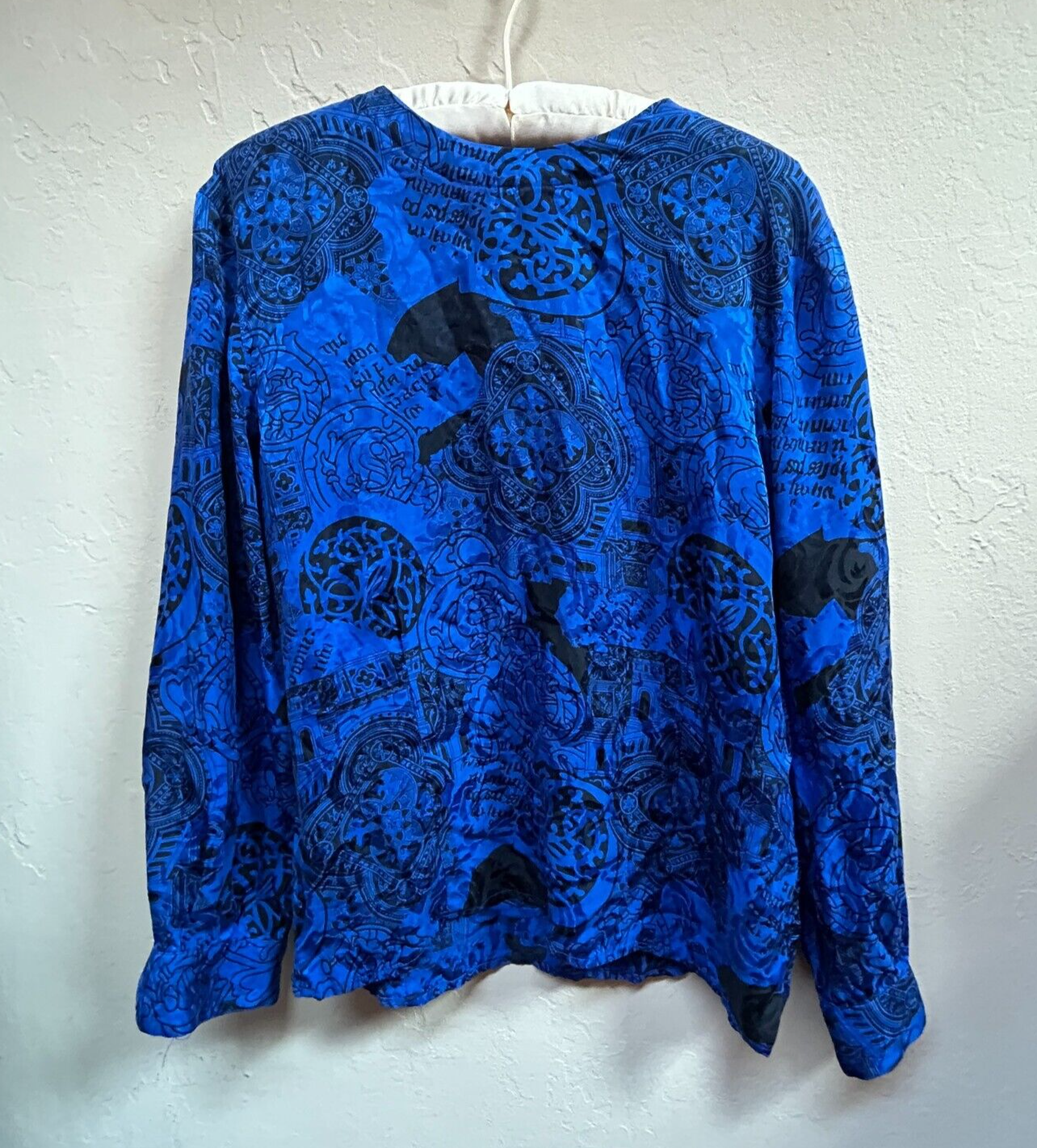 Vintage Jones New York Womens Sz 8 Oriental Pattern Silk