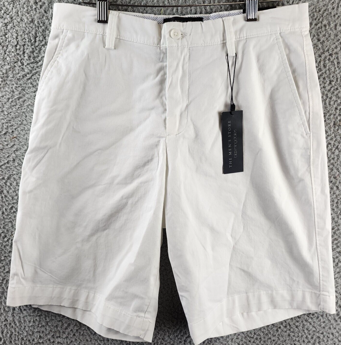 The Men's Store at Bloomingdale's Twill Regular Fit Shorts Men's 30 White Pocket - Picture 1 of 13