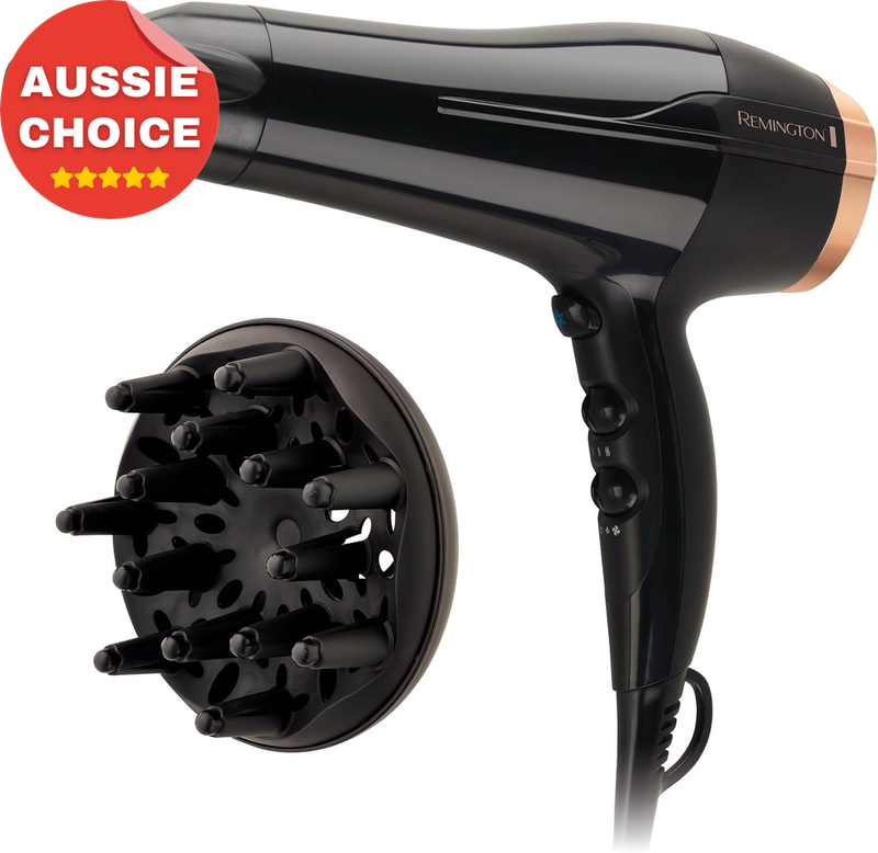 2150W Styling Pro Hair Dryer Ceramic Ionic Tourmaline Diffuser Black Rose Gold