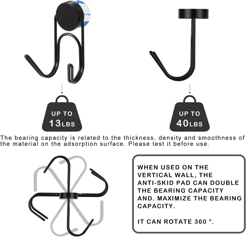 Magnetic Hooks 304 Stainless Steel Hooks Heavy Duty Magnets Hanging Hooks for Re