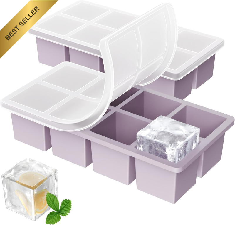 Large Ice Cube Trays, Big Silicone Ice Cube Trays 2Inch - Huge Square Ice Cubed