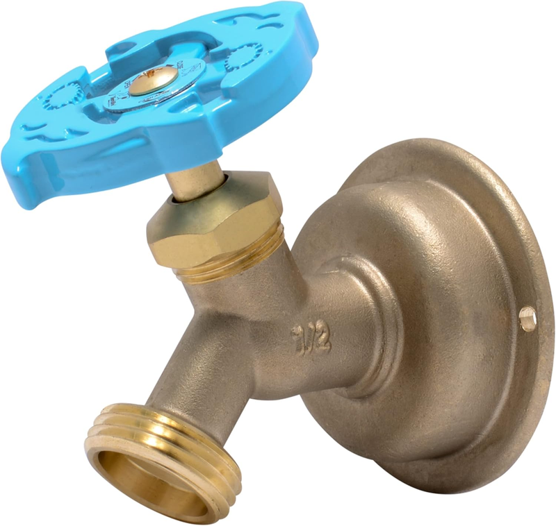 1/2 x 3/4 Inch MHT 45 Degree Hose Bibb, Multi Turn, Push to Connect Brass Plumbi