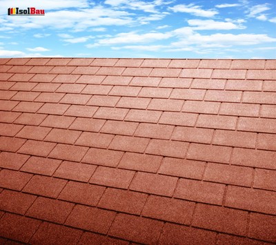 Dachschindeln 3 m? Rechteck Form Ziegelrot (21 Stk) Schindeln Dachpappe Bitumen