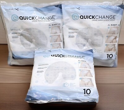 30 QuickChange Male Urine Management Wrap Incontinence One Size 10 ct X 3 SEALED