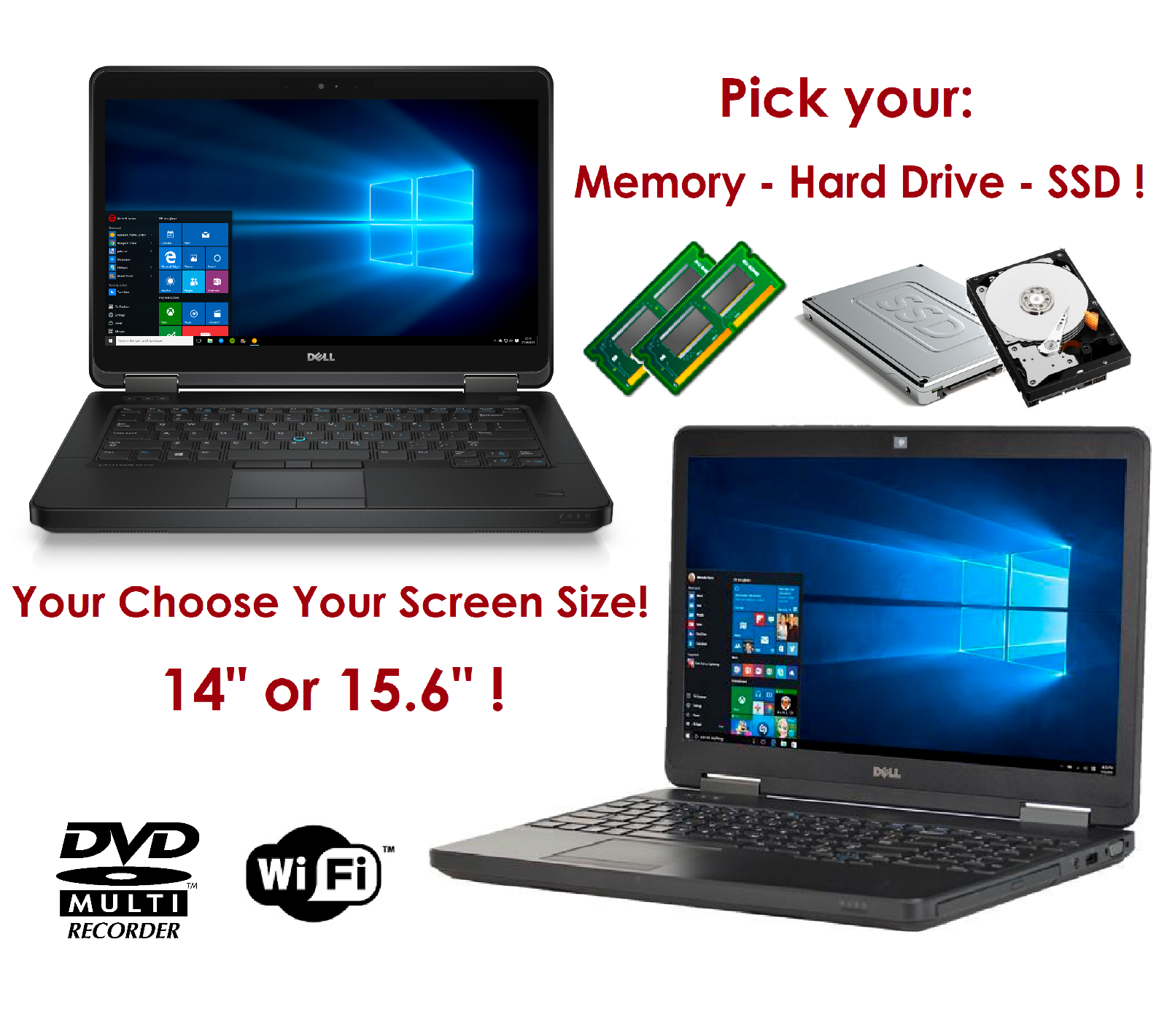 Dell Laptop Computer E5540 15.6" i5 2.60GHz 16GB RAM 1TB SSD WiFi HDMI USB 3.0