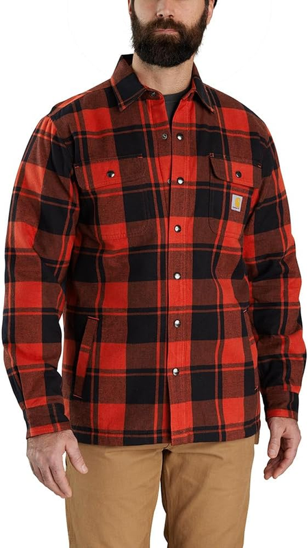 Carhartt Men's 106354 Relaxed Fit Flannel Sherpa-Lined Shirt Jac