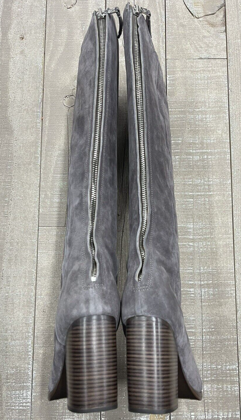 Pre-owned Rag & Bone $695  Ashby High Suede Leather Boot In Granite Suede Sz:36(us 6) In Gray