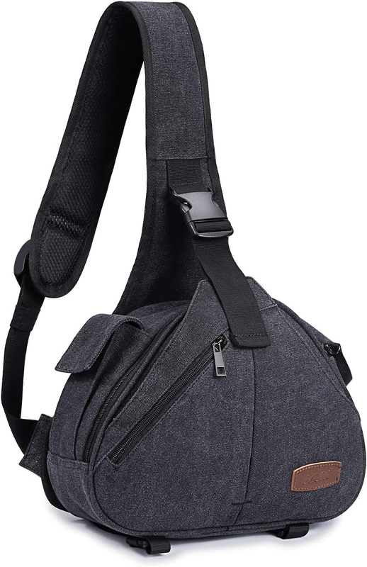 Canvas Camera Sling Bag DSLR Lens Anti-Theft Backpack Shoulder Crossbody Case wi