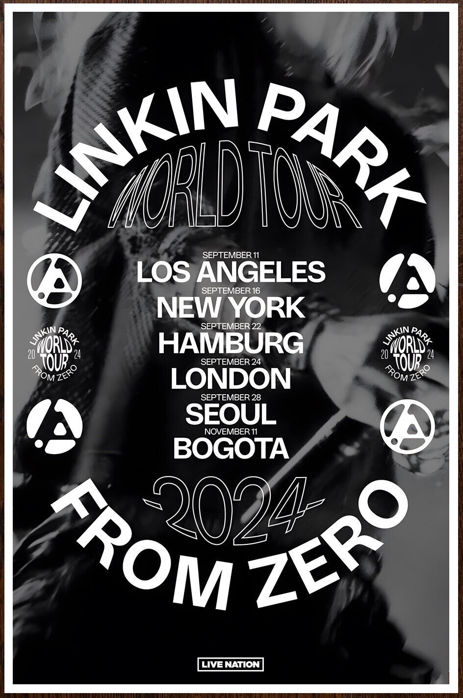 LINKIN PARK From Zero World Tour 2024 Ltd Ed RARE Poster LINKIN PARK From Zero World Tour 2024 Ltd Ed RARE Poster