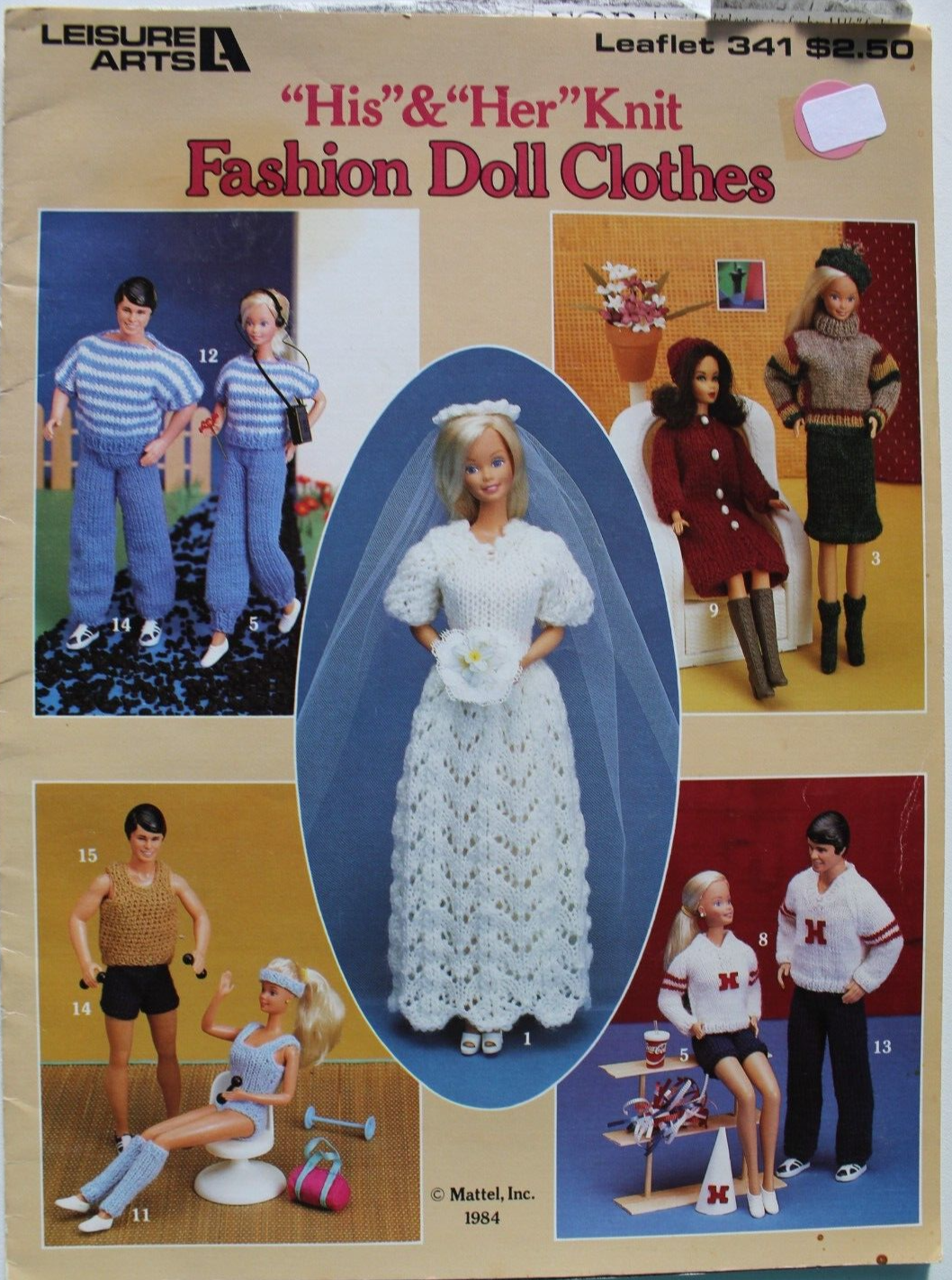 Leisure Arts Knit His & Her Clothes Fashion Doll Patterns Book #341 1984