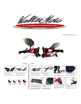 PEY092 VALTER MOTO REARSETS T2.5 RED YAMAHA YZF-R6 - 2017 2022