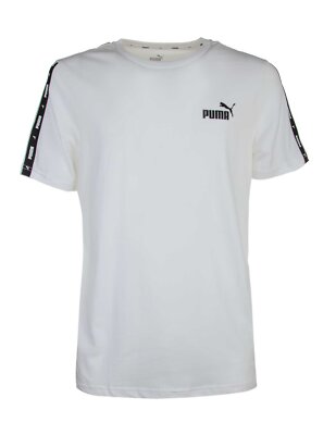 

Мужская футболка Puma White ESS+ с тесьмой, White/black