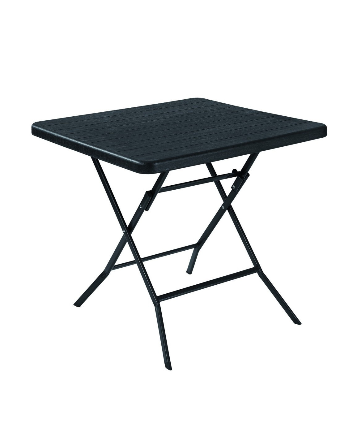 TAVOLO DA ESTERNO PIEGHEVOLE RICHIUDIBILE 78 x 78 x h. 74 cm EFFETTO LEGNO NERO