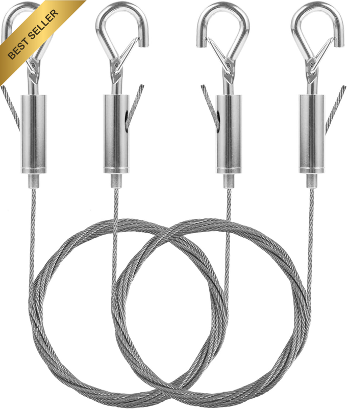 2PCS Picture Hanging Wires, 6.6FT Adjustable Wire Picture Hanging Kit, Stainless