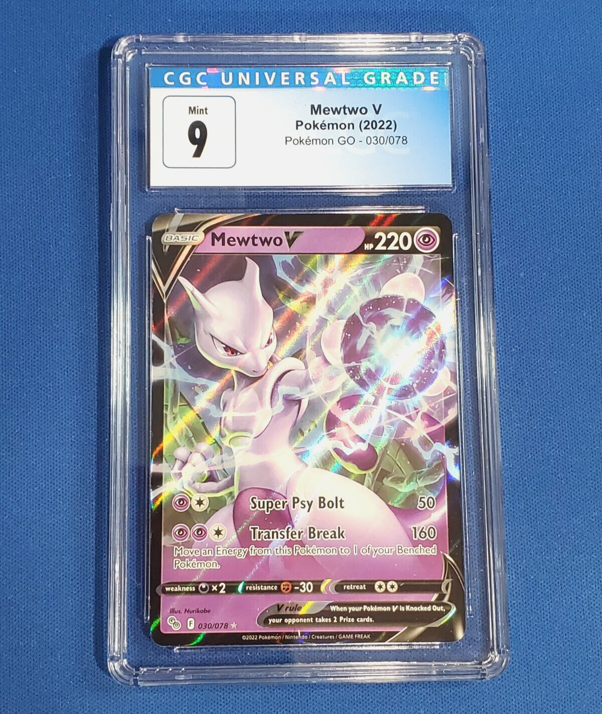 Pokemon Mewtwo V 30/78 Pokemon Go Ultra Rare Holo Card Near Mint English