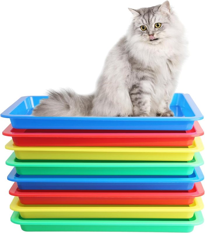 8 Pcs Small Litter Box for Kittens Bunny Litter Box Waterproof Travel Toilet for