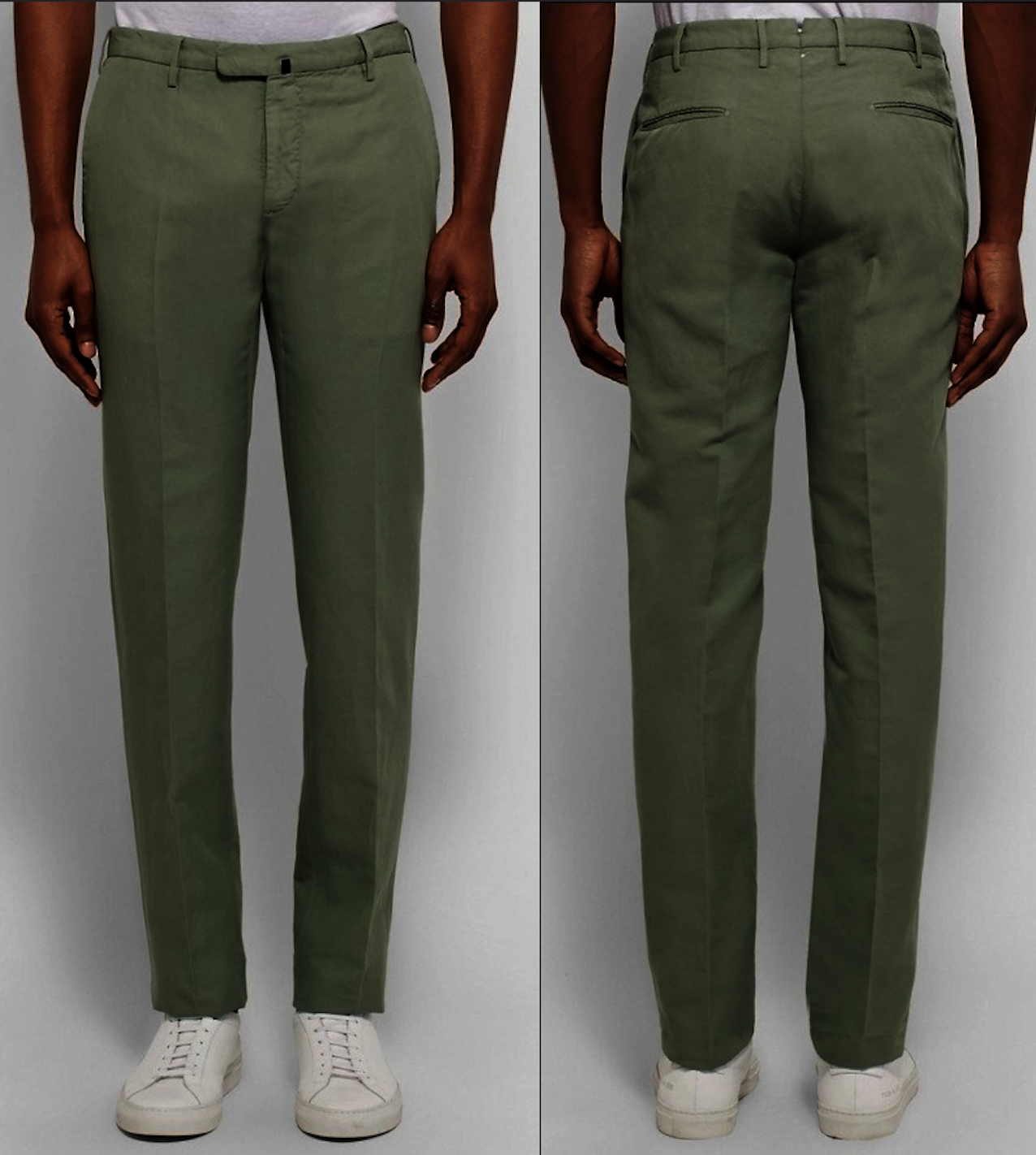 Pre-owned Incotex Italy Royal Batavia Stretch Cotton Slim Fit Trousers Pants Chinos 54 In Green
