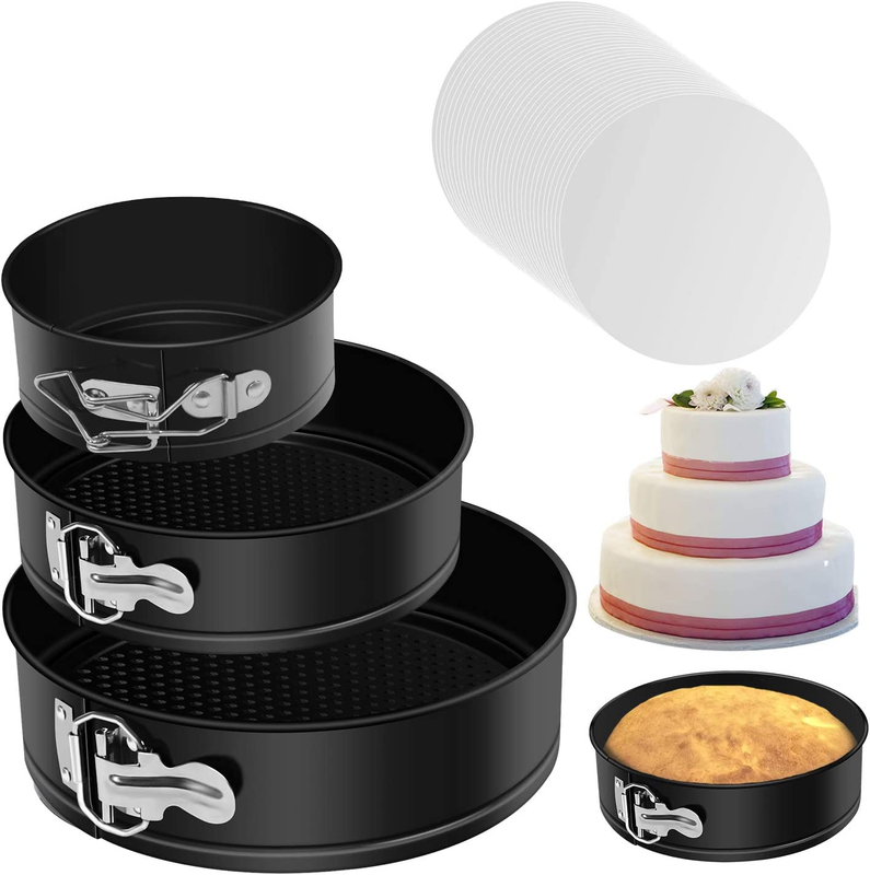 Springform Pan, Nonstick Leakproof 3 Pcs (4"/7"/9") Round Cake Pan for Baking Ch