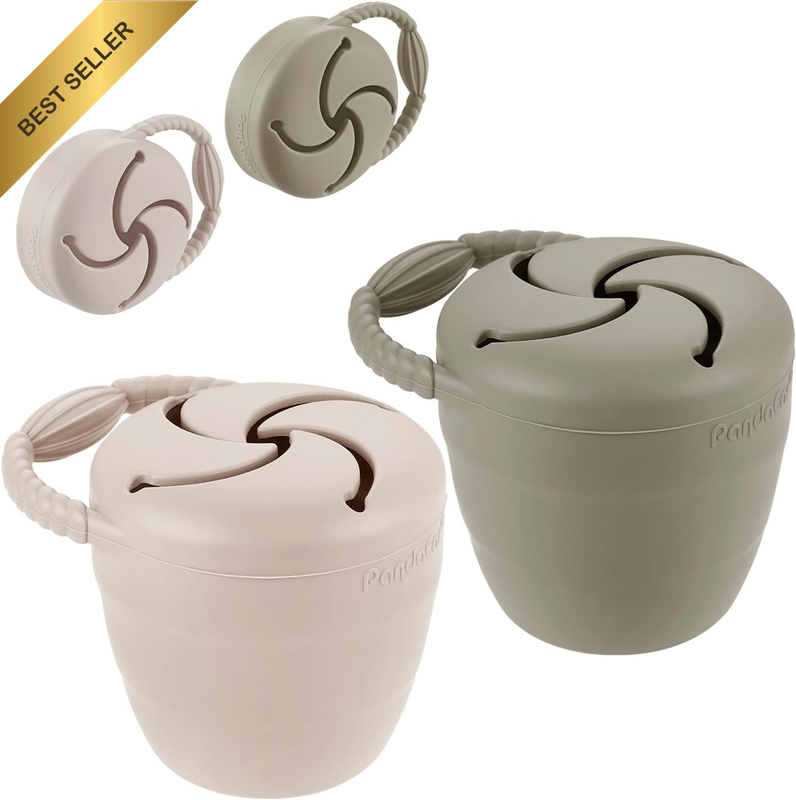 Silicone Snack Containers, Collapsible Toddler Snack Cups Spill Proof Food Catch