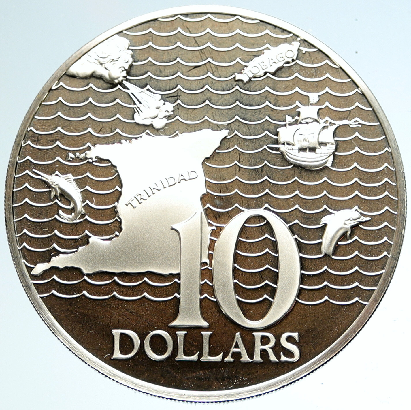 1974 TRINIDAD and TOBAGO Islands Large Vintage OLD Proof