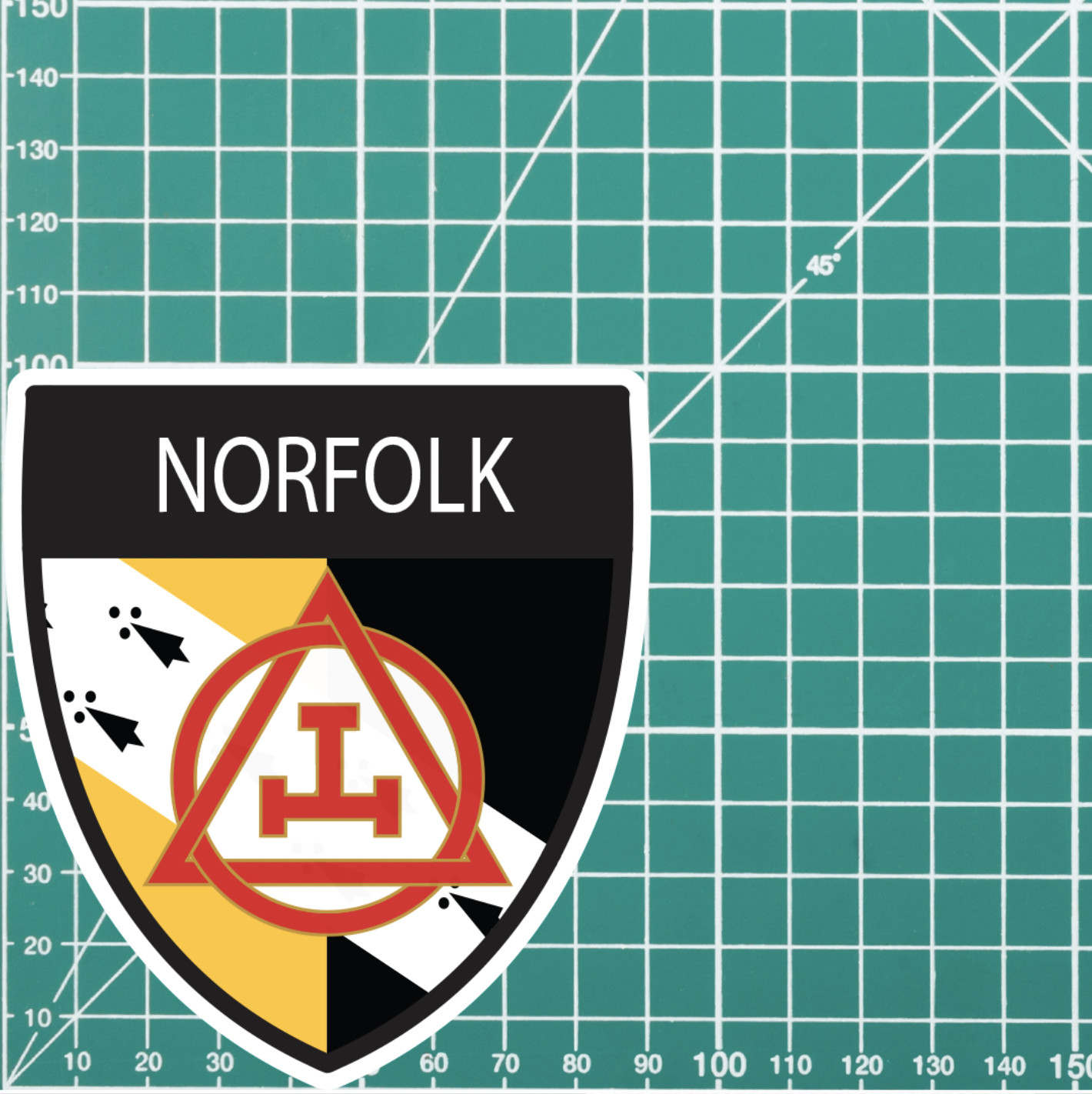 Norfolk Masonic Holy Royal Arch Shield Sticker - Picture 4 of 4