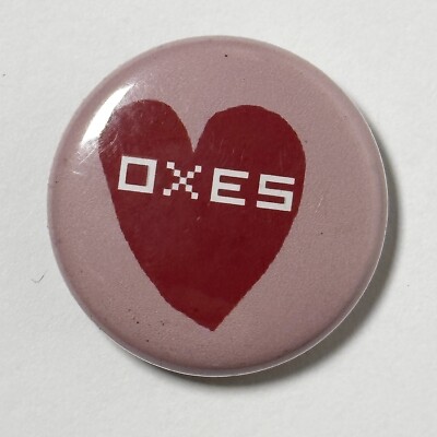 OXES Original Early 2000's Promo Pin - Pink Heart   Baltimore Math Rock - RARE!