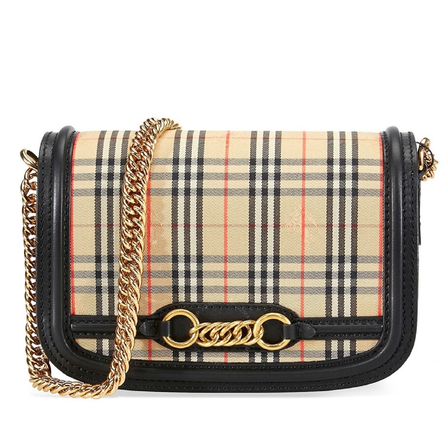 $1190 Burberry House Check Canvas Small Chain Link Shoulder $1190 Burberry House Check Canvas Small Chain Link Shoulder