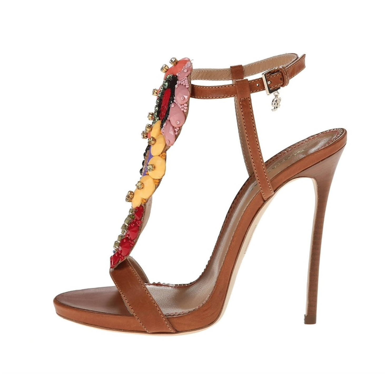 Pre-owned Dsquared2 7 7.5 Brown Beaded Embellished Strappy Stiletto Party Sandals $890