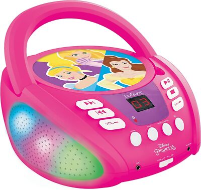 Lexibook RCD109DP Disney Princess Bluetooth CD Player mit Lichteffekte Musik
