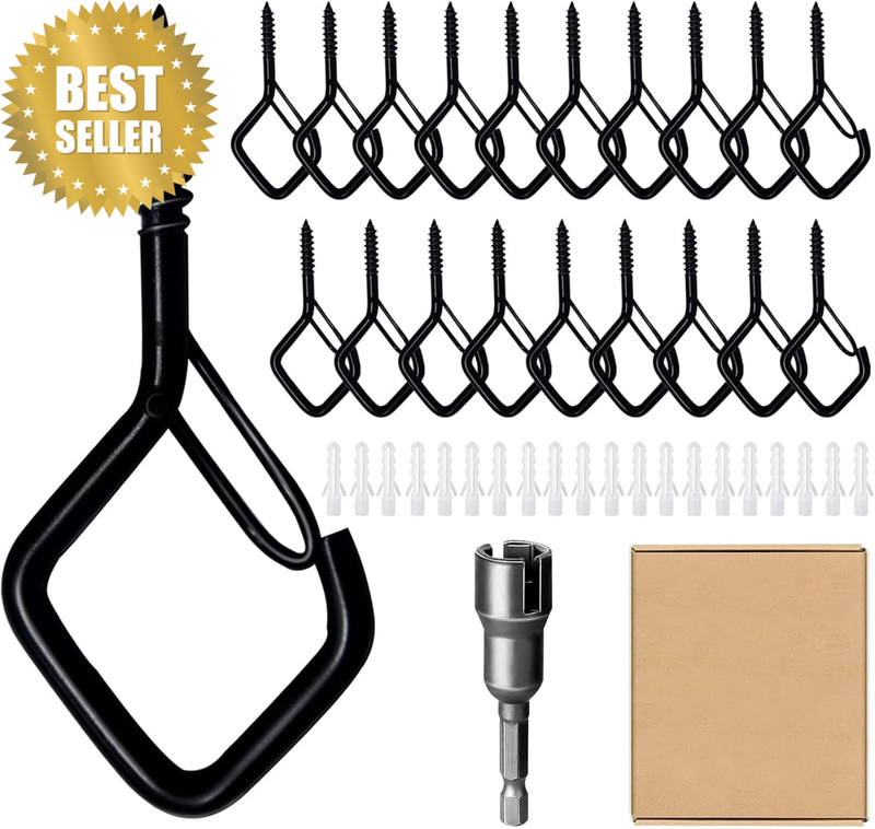20Pcs Q-Hanger Hooks for String Lights, Ceiling Hooks for Hanging Plants, Wind C