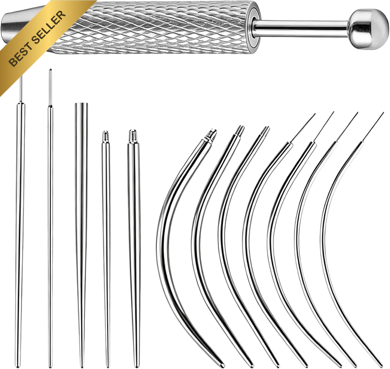 13Pcs Piercing Taper Ball Grabber Tool Set, Stainless Steel Ear Nose Lip Navel P