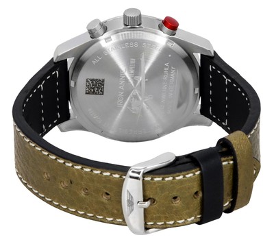Pre-owned Iron Annie F13 Tempelhof Chronograph Tachymeter Beige Dial 56705 100m Mens Watch