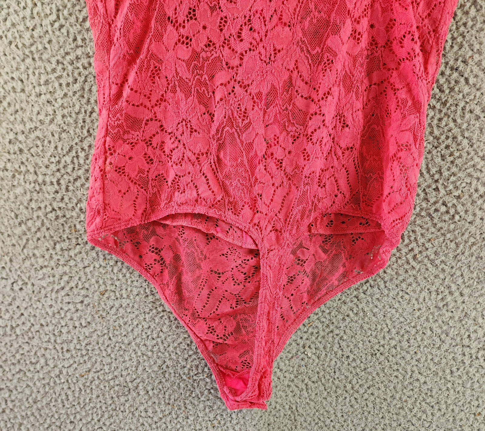 Intimately FP Lace Night Rhythm Thong Bodysuit Women's M Raspberry Sorbet Floral - Picture 12 of 13