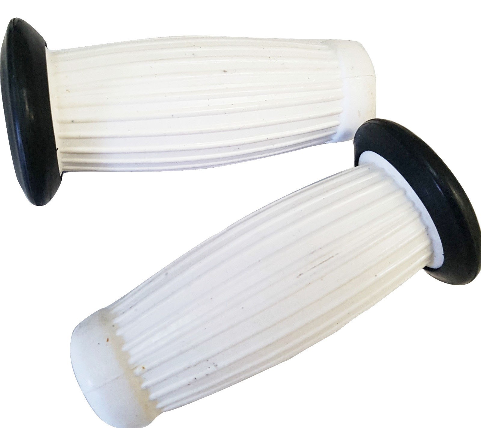 White Rubber Bubble Balloon Handle Grip Black Ring Lambretta GB SX TV LI 