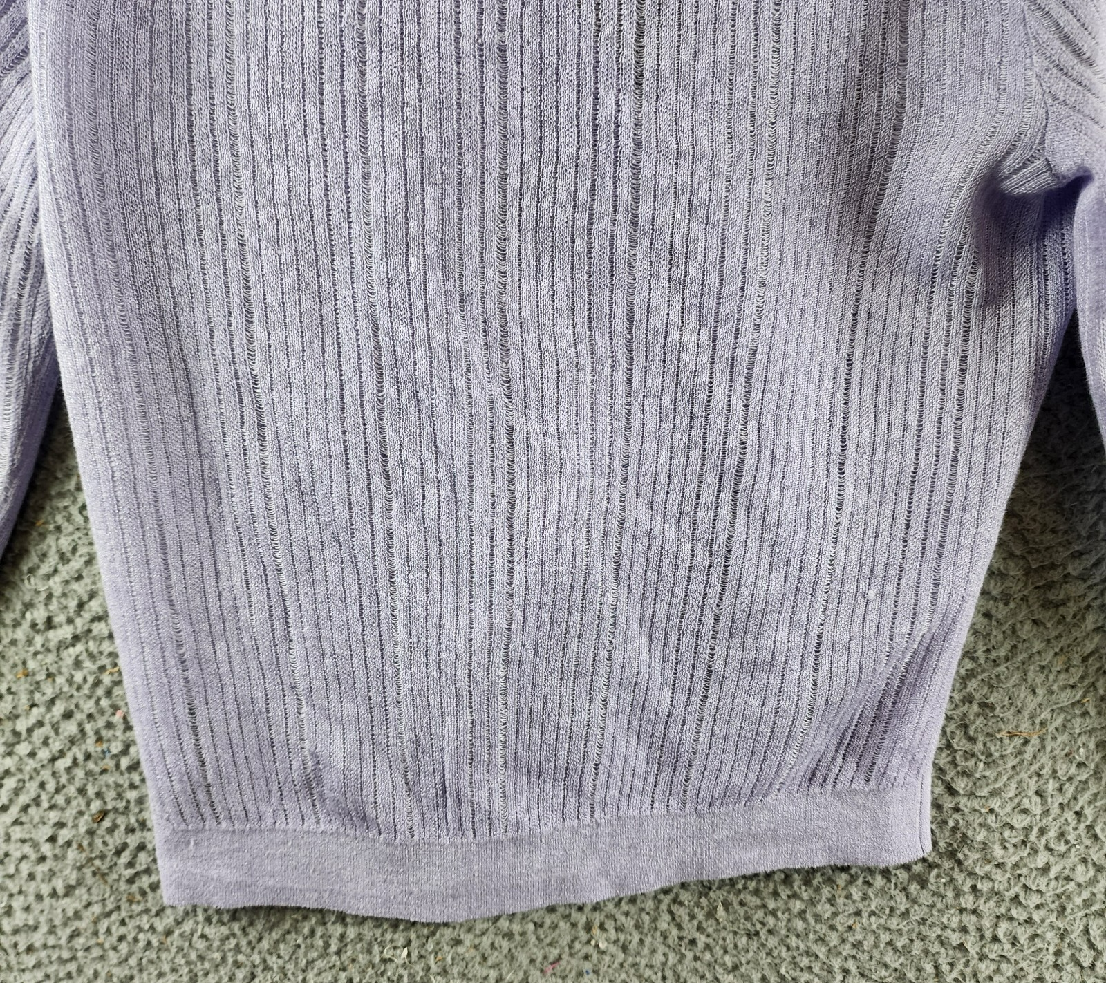 Theory Cropped Cardigan Women's P Soft Iris V-Neck Linen Blend Button Front L/S - Picture 13 of 14