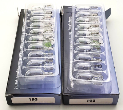 Lot of 2 Boxes of 10 Eiko 193 Miniature Lamps 14 Volt 4.62 Watts Wedge Base