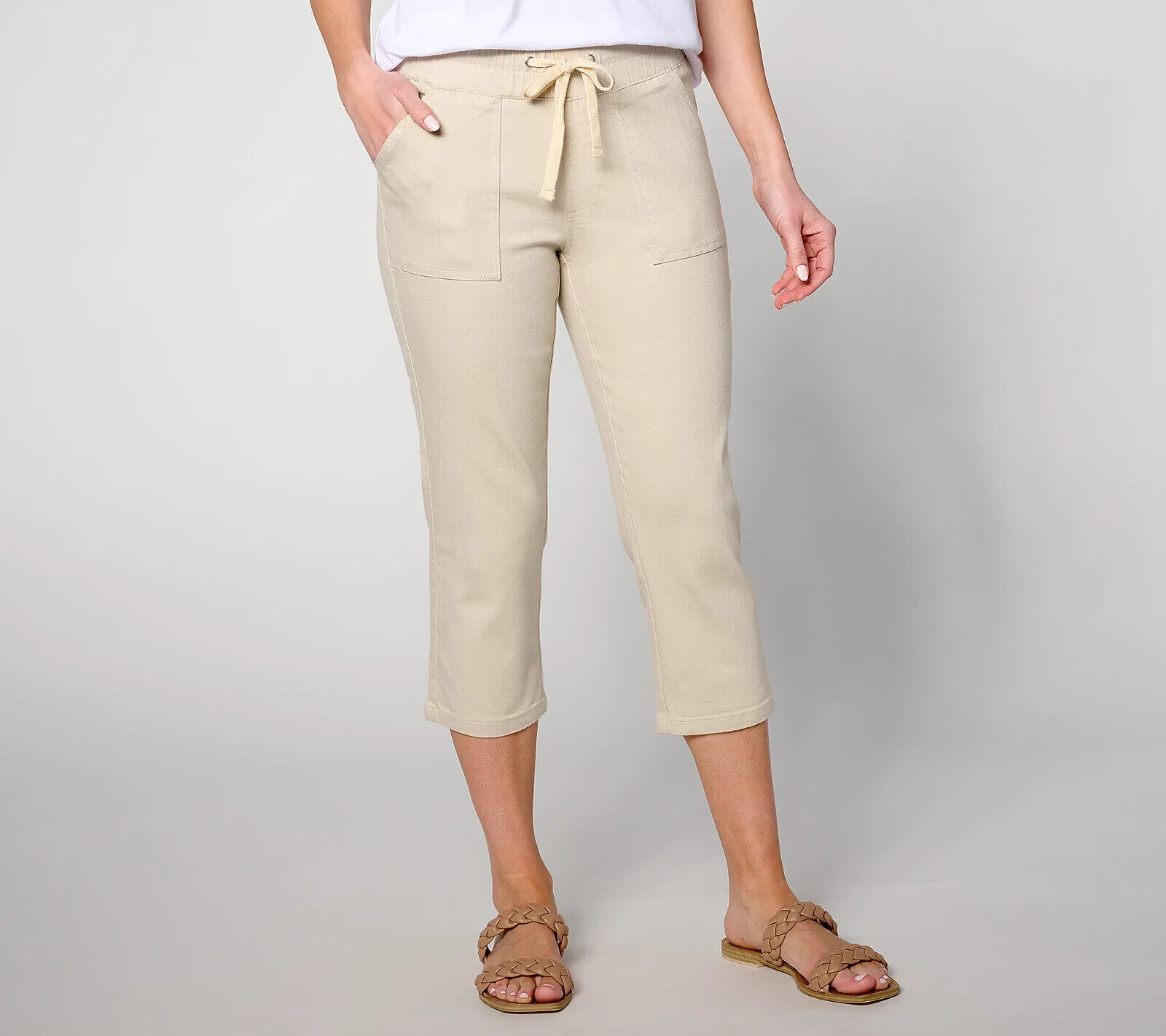 Belle by Kim Gravel Primabelle Twill Utility Capri-Sand Bar Belle by Kim Gravel Primabelle Twill Utility Capri-Sand Bar