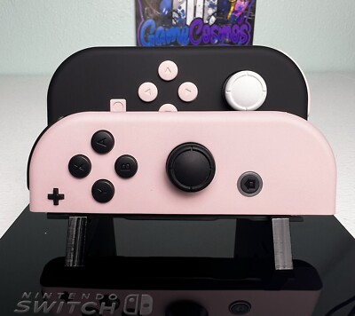 Sakura Pink & Black - Soft Touch Finish - Custom Joycons for the Nintendo Switch