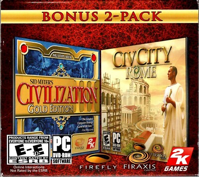 Sid Meier's Civilization III 3 Gold & CivCity Rome Pc New Vista XP Best Strategy