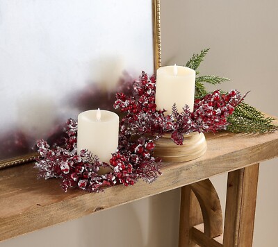 Set of 2 Snow Berry, Holly and Cedar Rings by Valerie - Red h469696 -