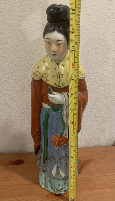 Large Antique Chinese Porcelain Figurine, 15-1/4 inches, perfect condition 