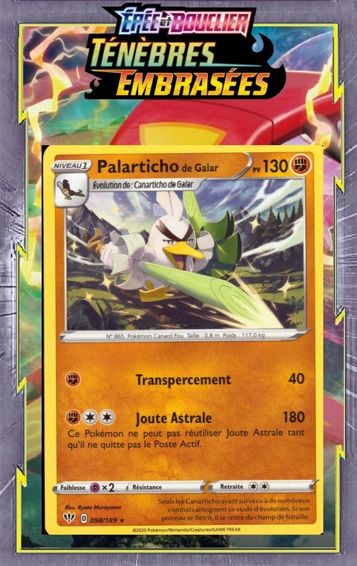 Palarticho De Galar - Eb03:TÃ©NÃ¨Bres EmbrasÃ©Es - 098/189 - Carte Pokemon Neuve Fr