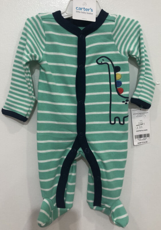 Carter’s dinosaur Snap-up cotton sleep & play Footie with fold over cuffs